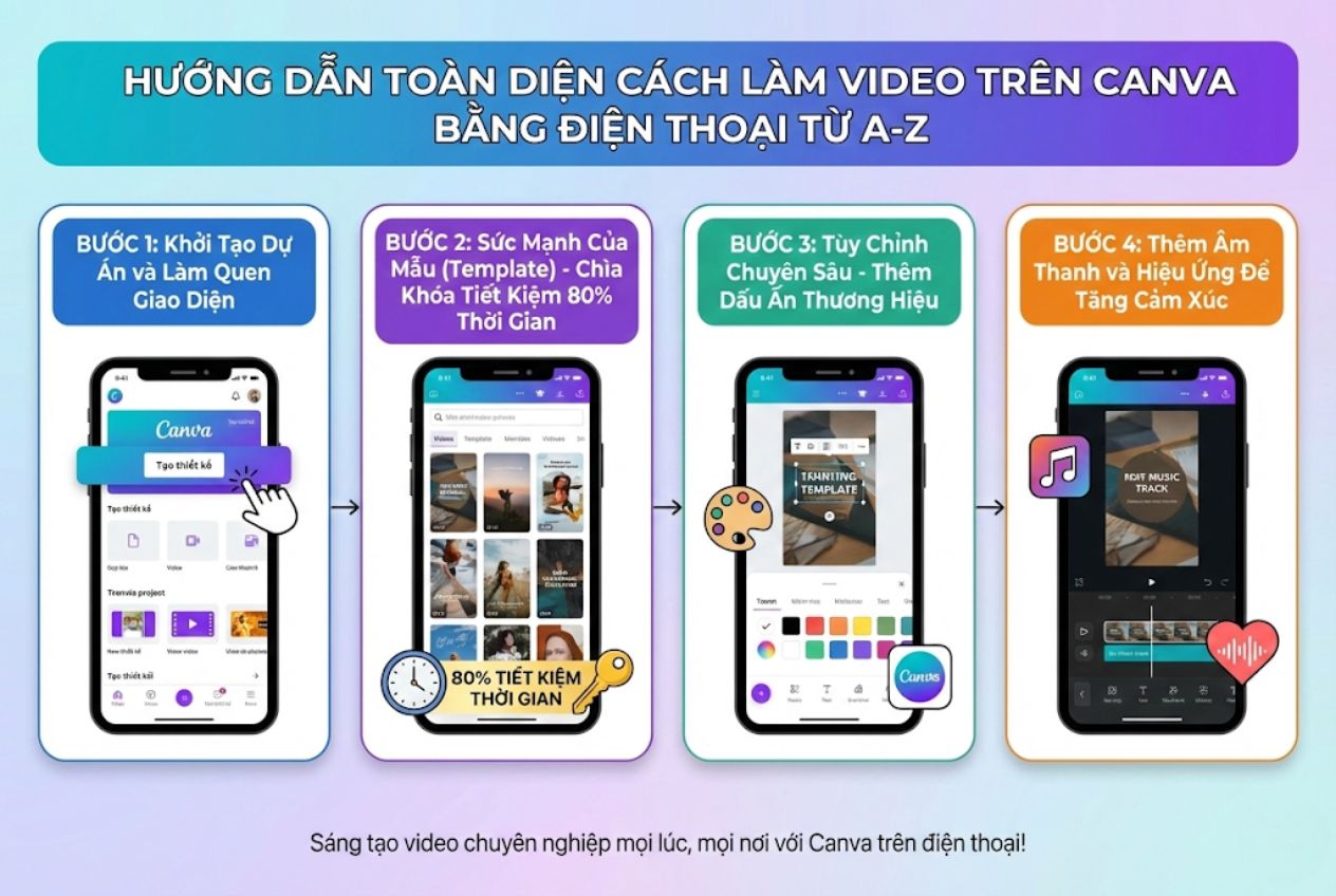 Các bước làm video trên Canva bằng điện thoại