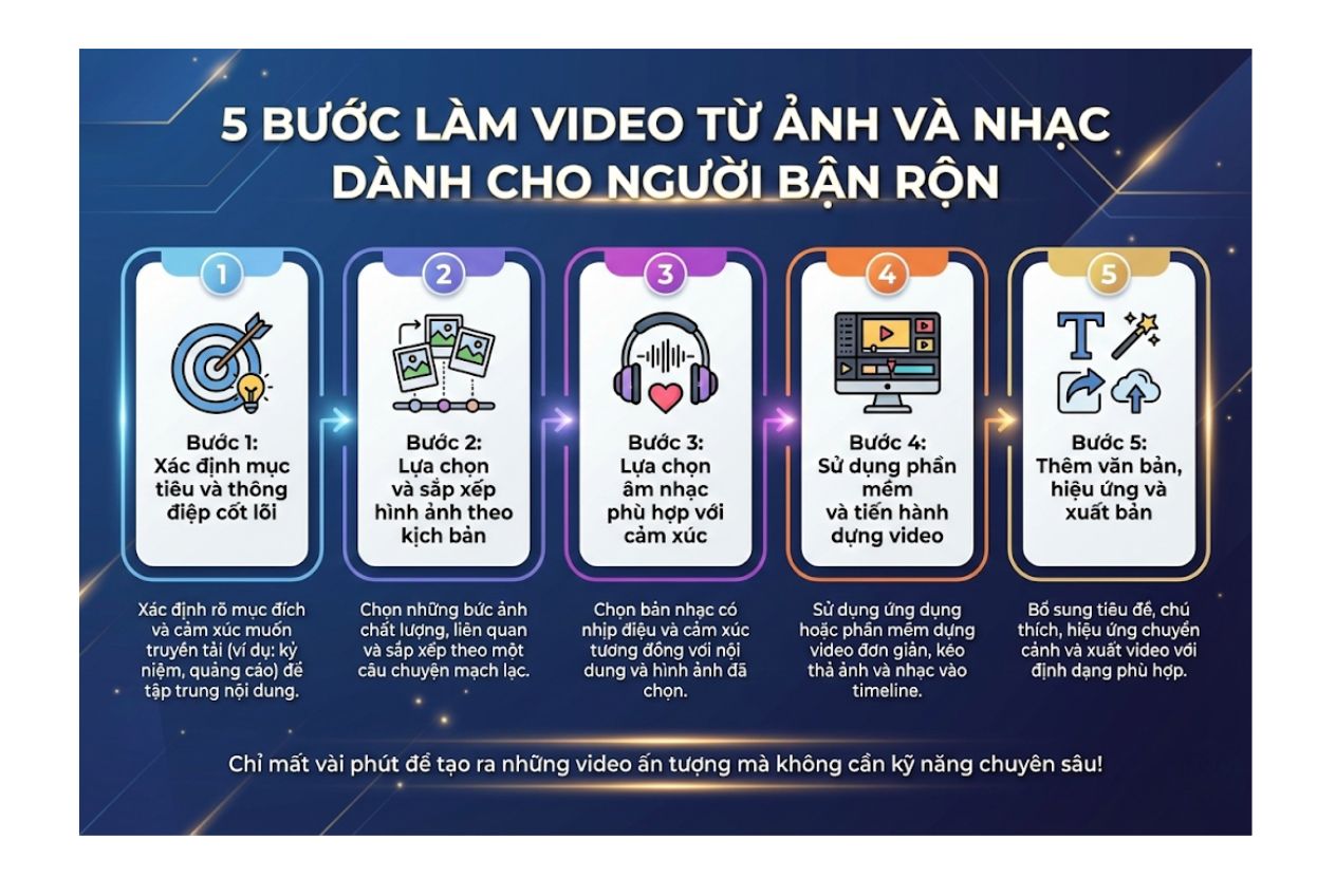 Quy trình 5 bước làm video ảnh ghép nhạc chuẩn chiến lược