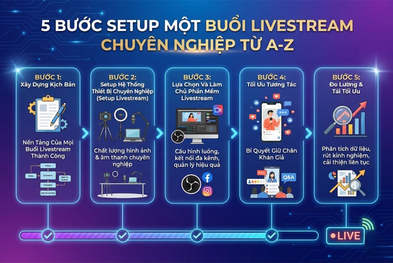 Hướng dẫn setup livestream chuyên nghiệp từ A-Z