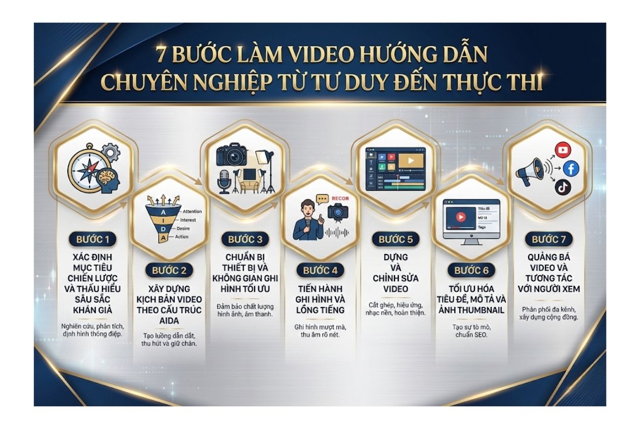 Lộ trình 7 bước làm video hướng dẫn chuyên nghiệp