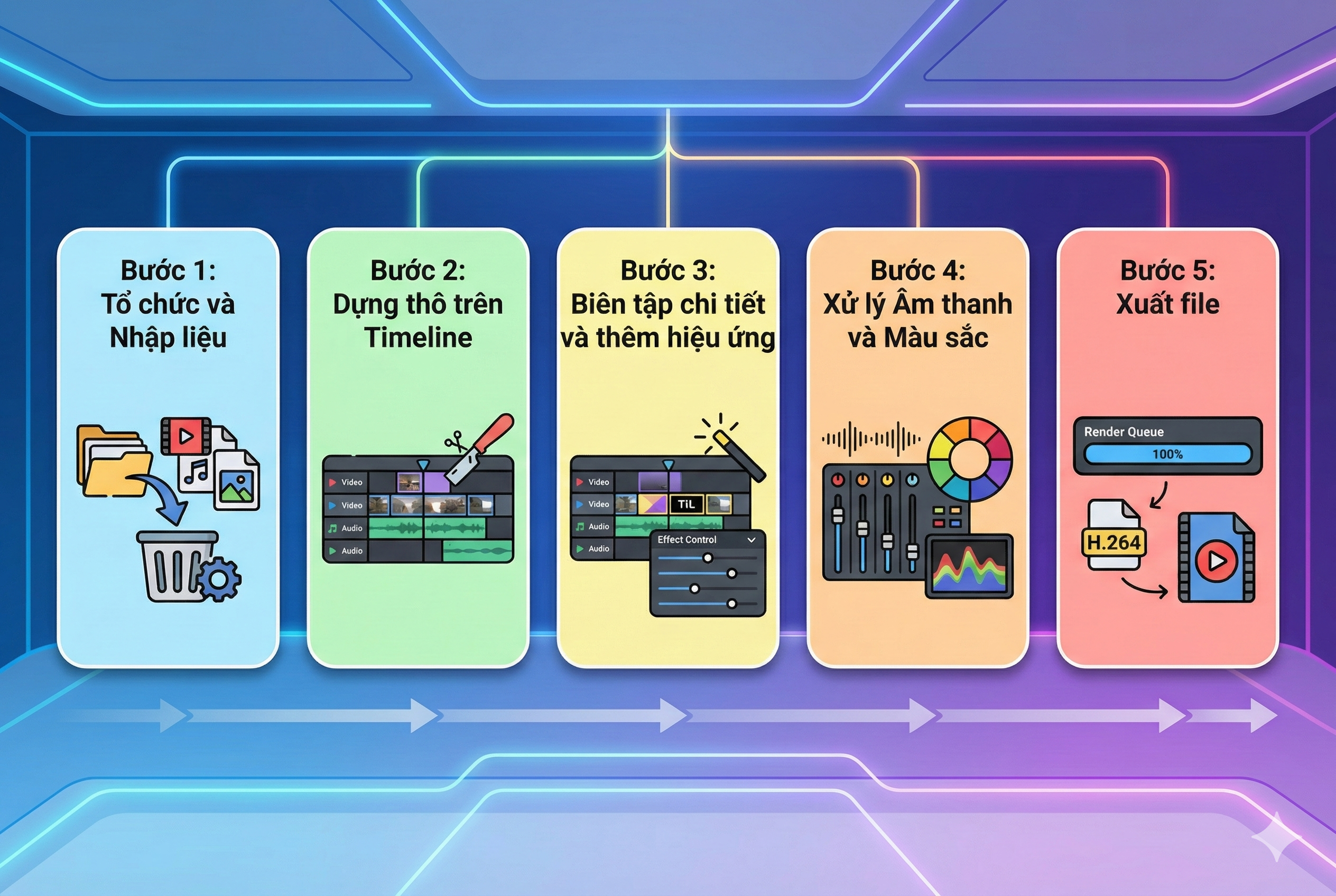 Giao diện làm việc của trình chỉnh sửa video