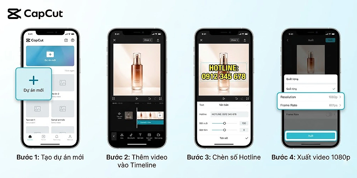 Cách chèn số điện thoại vào video bằng Capcut