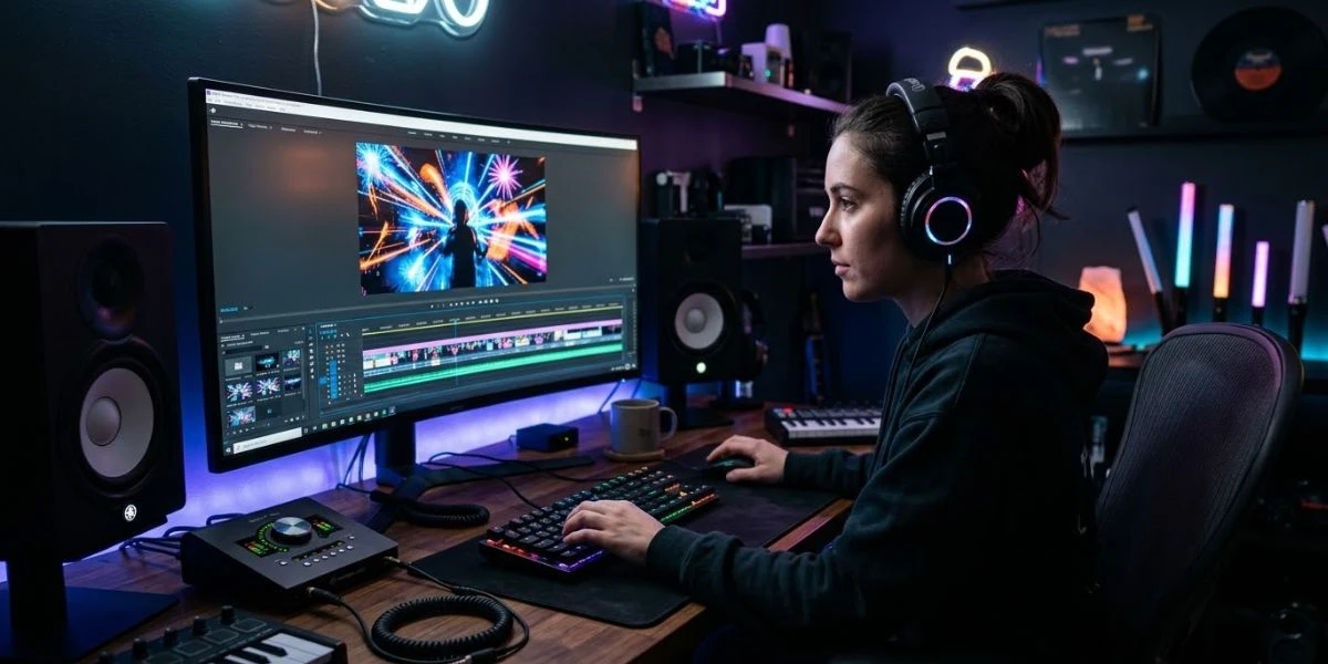 Đồng bộ âm thanh với video light painting