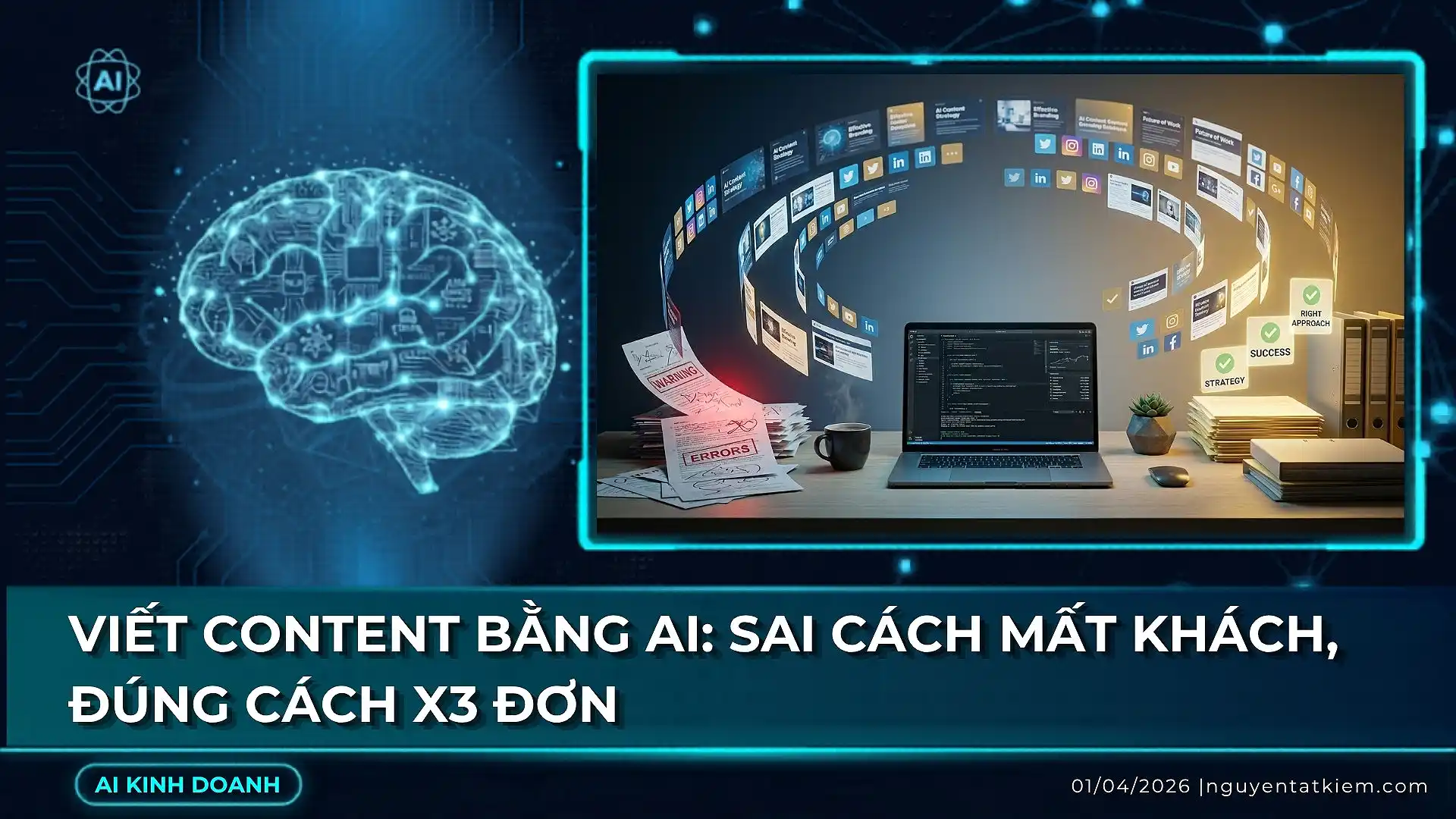 Viết Content Bằng AI: Sai Cách Mất Khách, Đúng Cách X3 Đơn