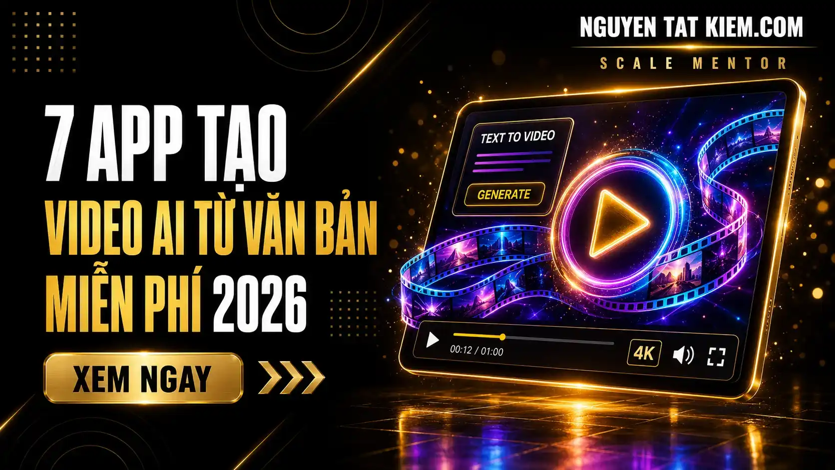 7 app tạo video AI miễn phí từ văn bản tốt nhất 2026