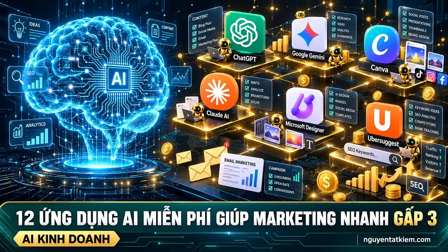 12 ứng dụng AI miễn phí giúp marketing nhanh gấp 3